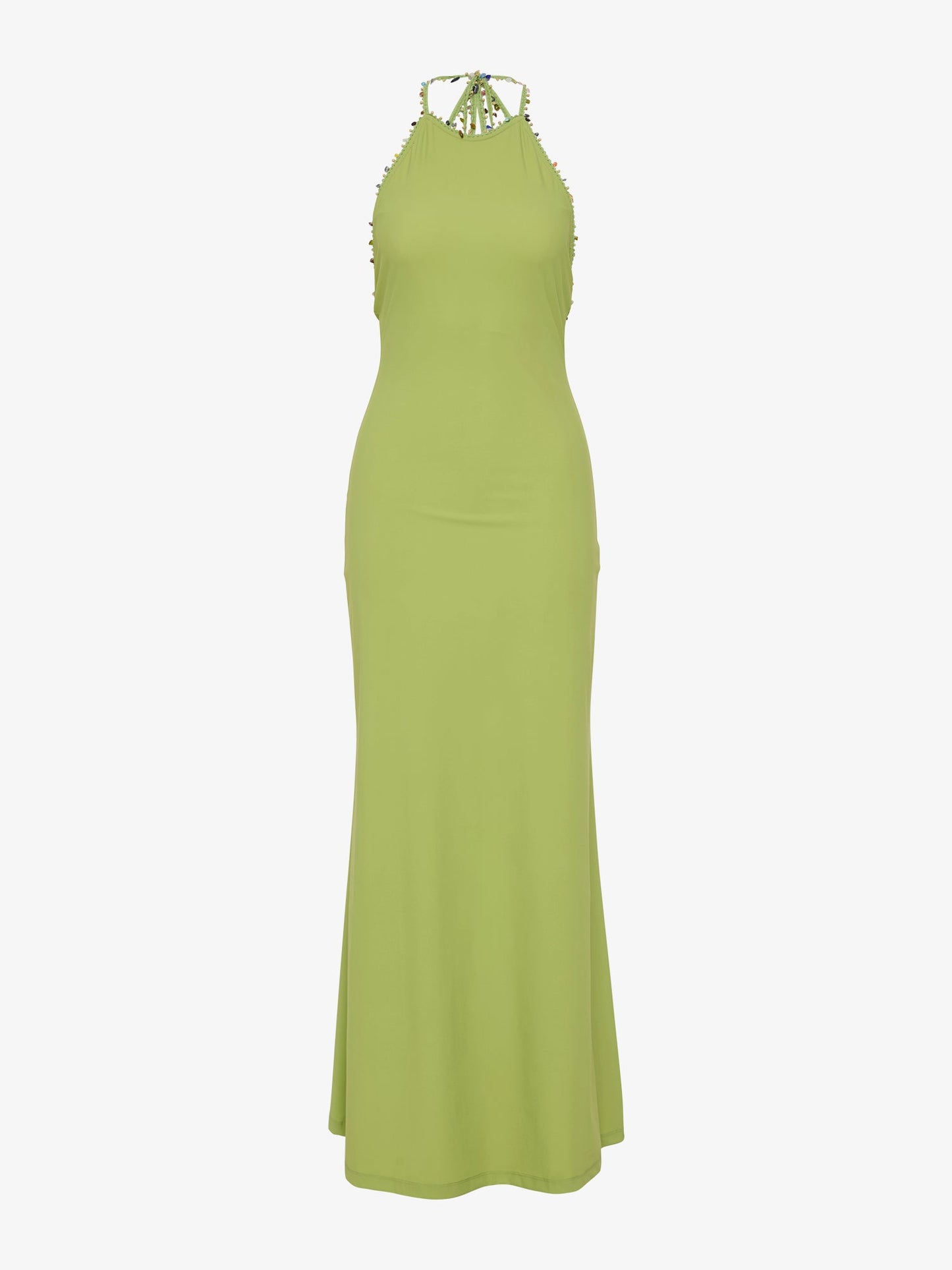 CHRISTOPHER ESBER Beach Quartz Halter Lycra Dress (Lime)