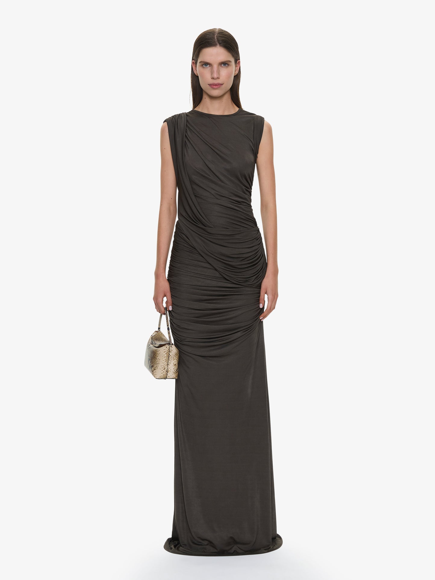 Image of Dresses. Product name - Verve Twisted Tank Dress in Husk colour by brand - CHRISTOPHER ESBER