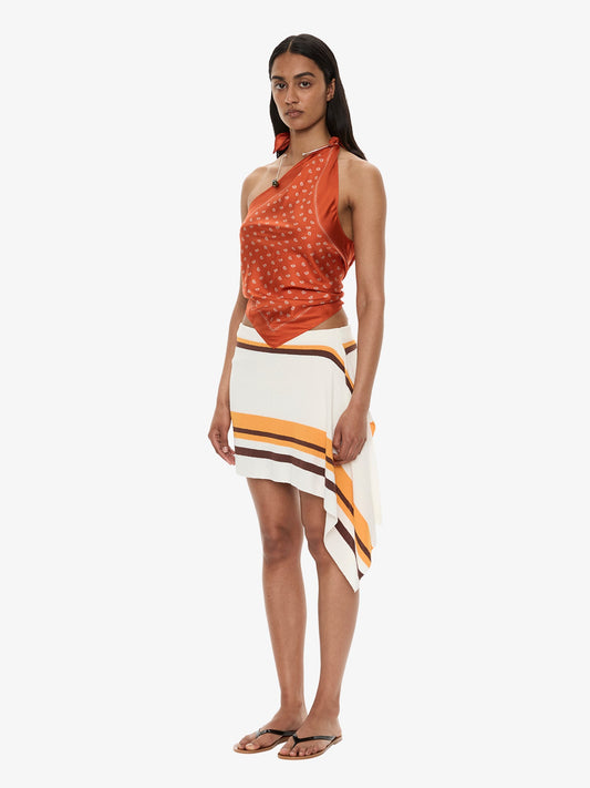 CHRISTOPHER ESBER Straccio Knitted Extension Drape Mini Skirt (Stripe)