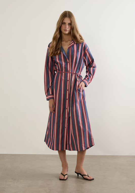 Image of Dresses. Productname: Auguste The Label Odin Midi Shirt Dress in Red colour by brand - Auguste The Label