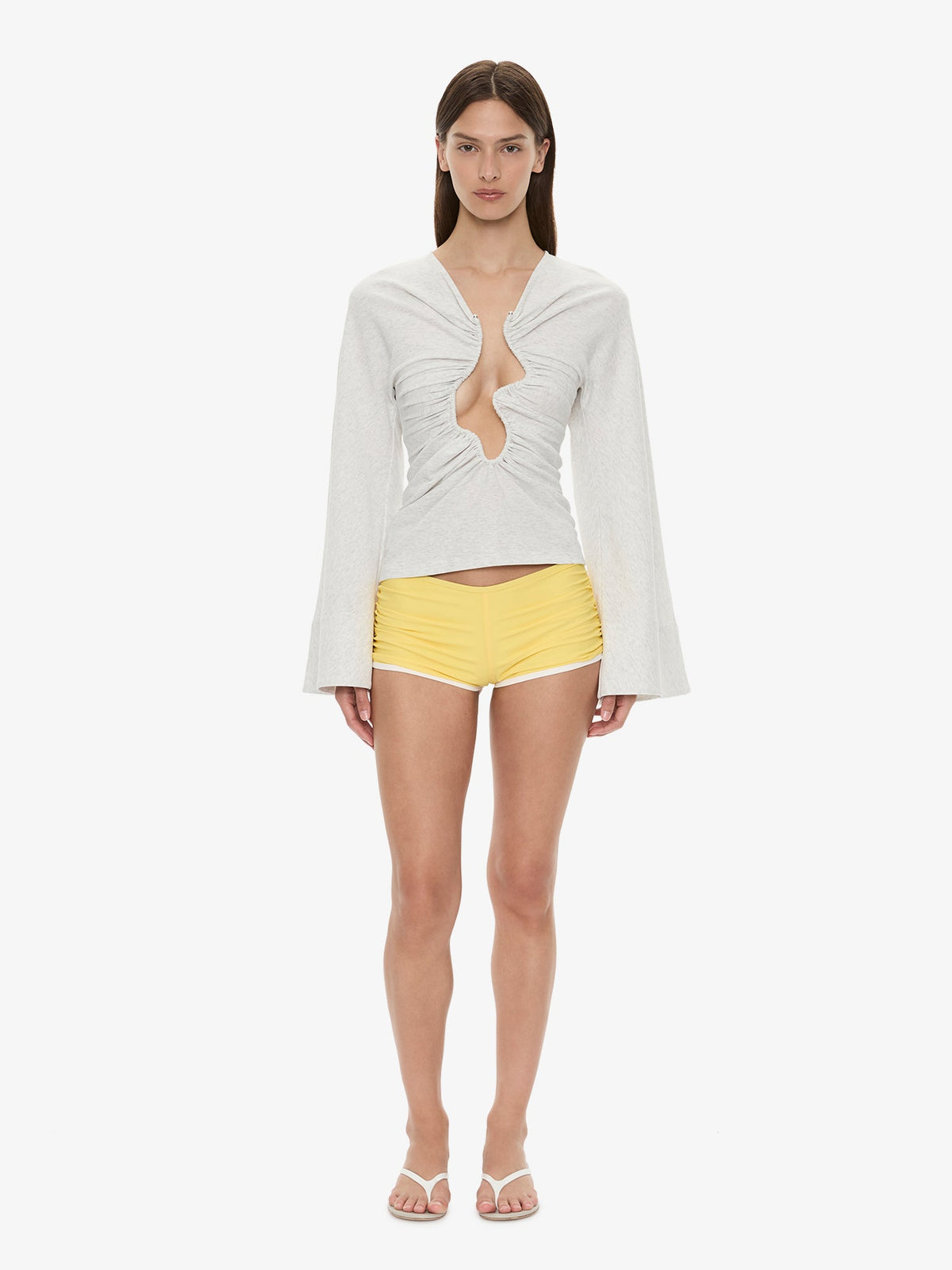 CHRISTOPHER ESBER Salacia Ruched Long Sleeve Top (Marle)