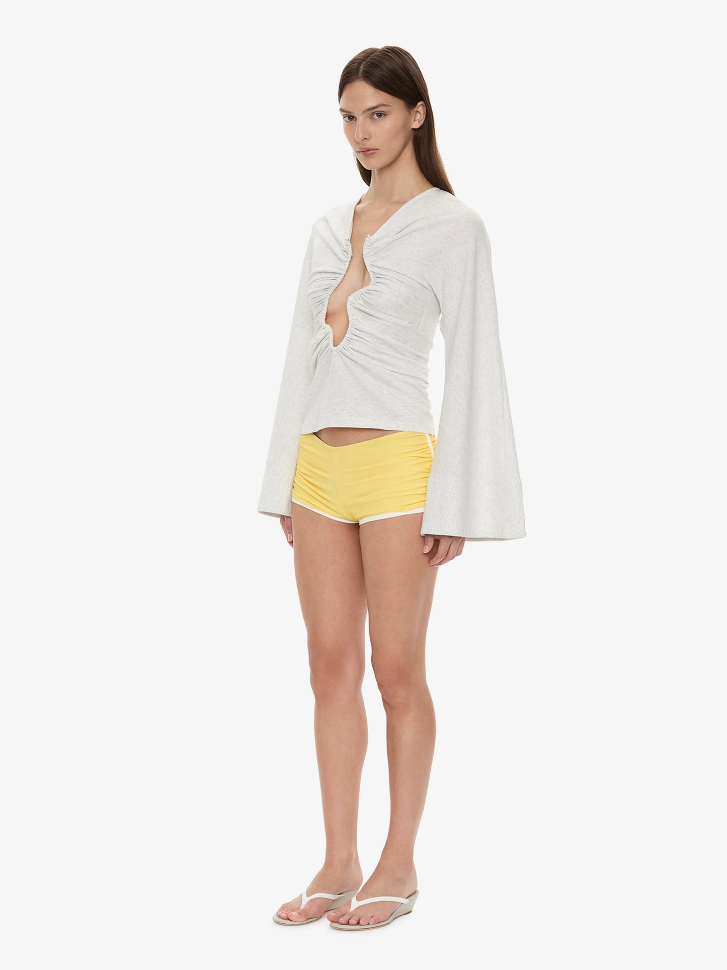 CHRISTOPHER ESBER Salacia Ruched Long Sleeve Top (Marle)