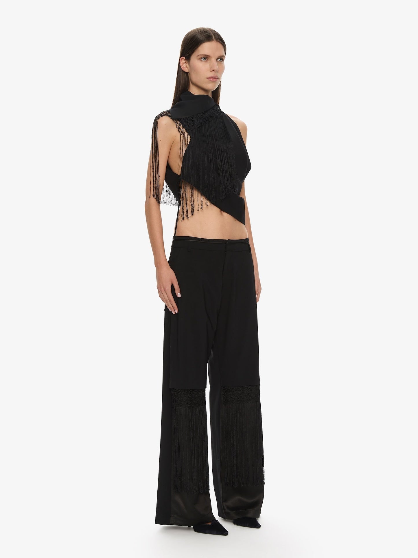 CHRISTOPHER ESBER Unravel Macrame Wrap Top (Black)