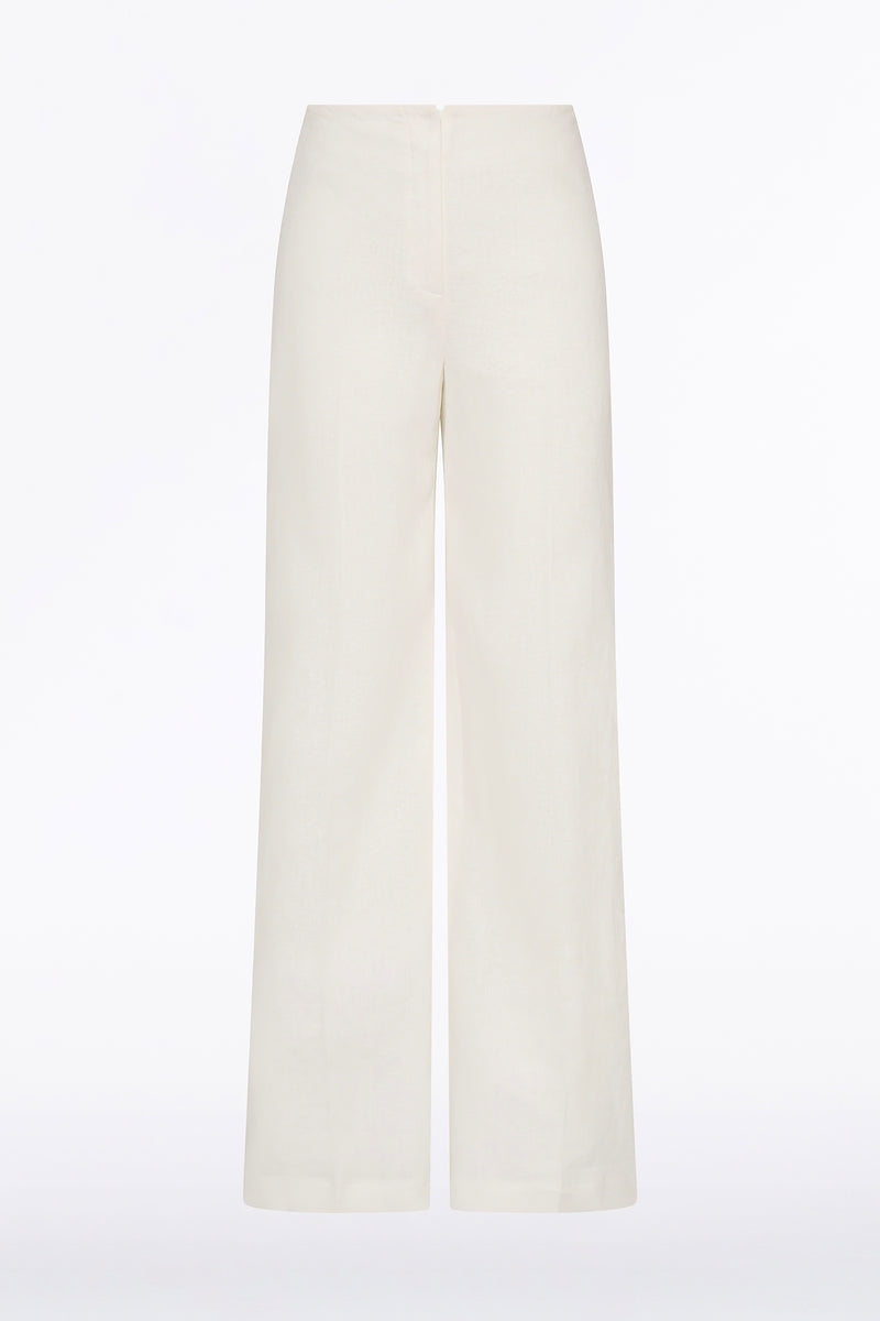 Carla Zampatti Linen Waisted Pant (Ivory)