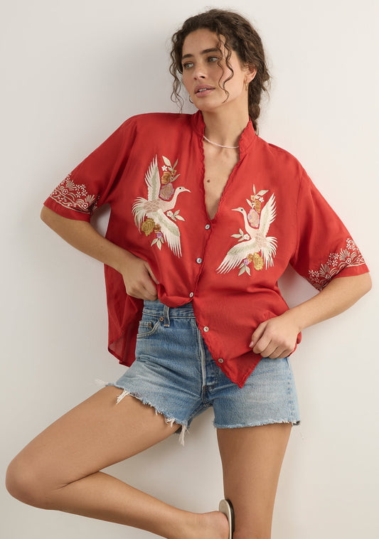Image of Shirts. Productname: Auguste The Label Muse Blouse | Pre-Order Buy Now in Print colour by brand - Auguste The Label