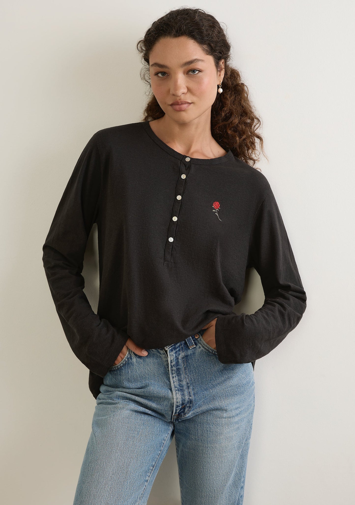 Image of T-Shirts. Productname: Auguste The Label Kirby Henley Tee in Print colour by brand - Auguste The Label