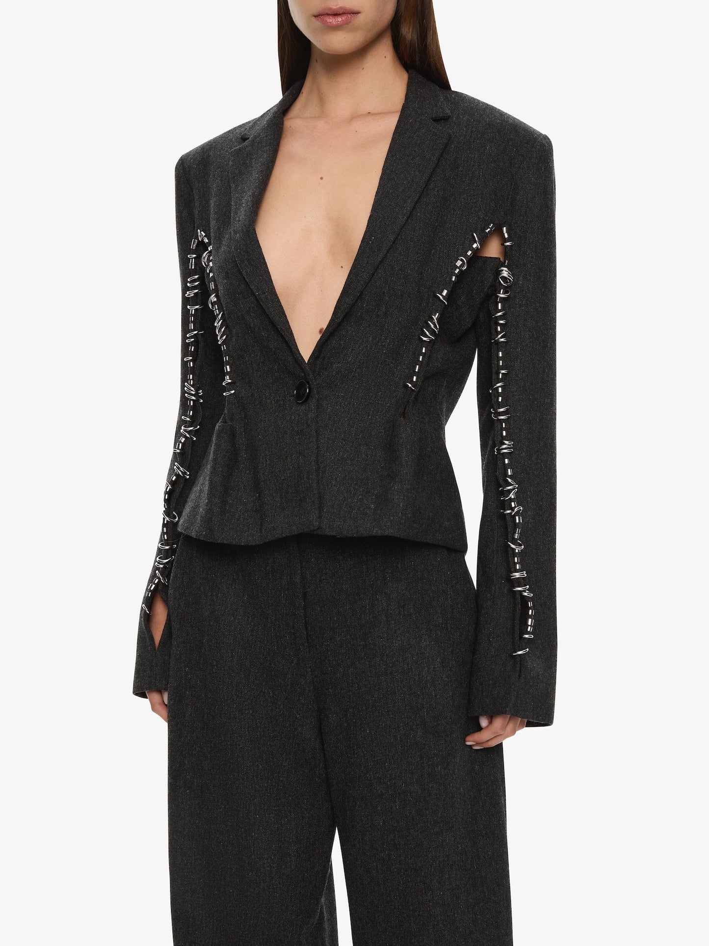 CHRISTOPHER ESBER Palmas Pierced Blazer (Carbon)