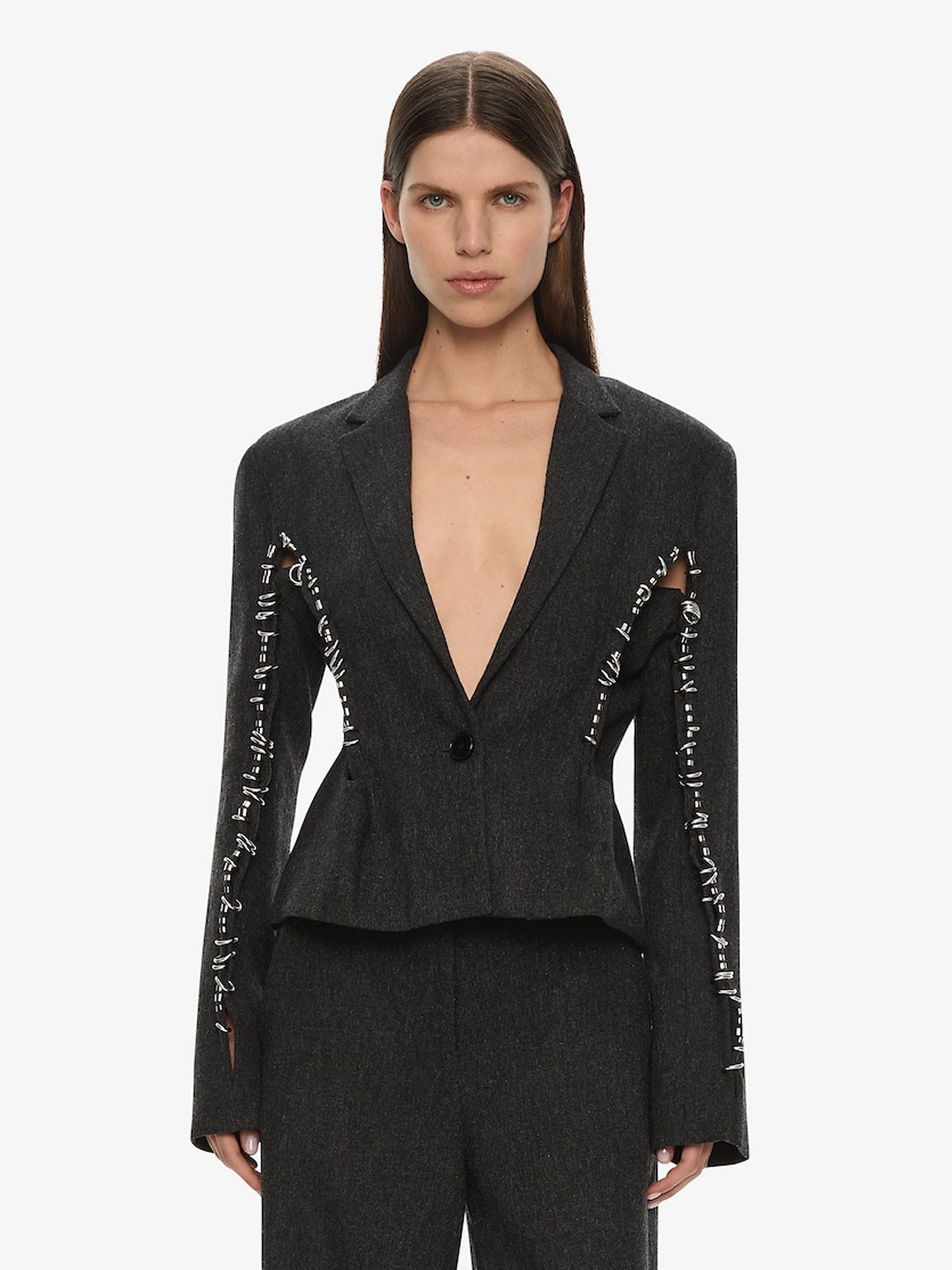 CHRISTOPHER ESBER Palmas Pierced Blazer (Carbon)