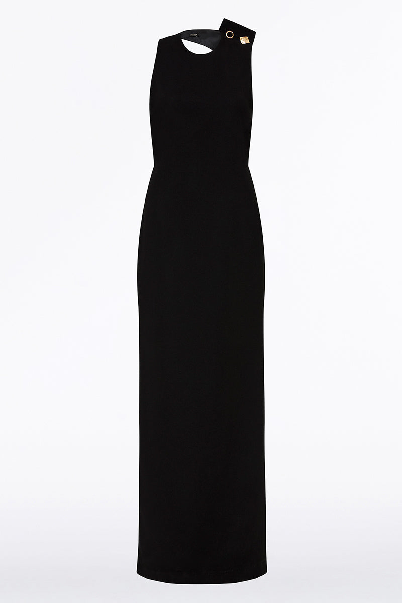 Carla Zampatti Crepe C Back Gown (Black)