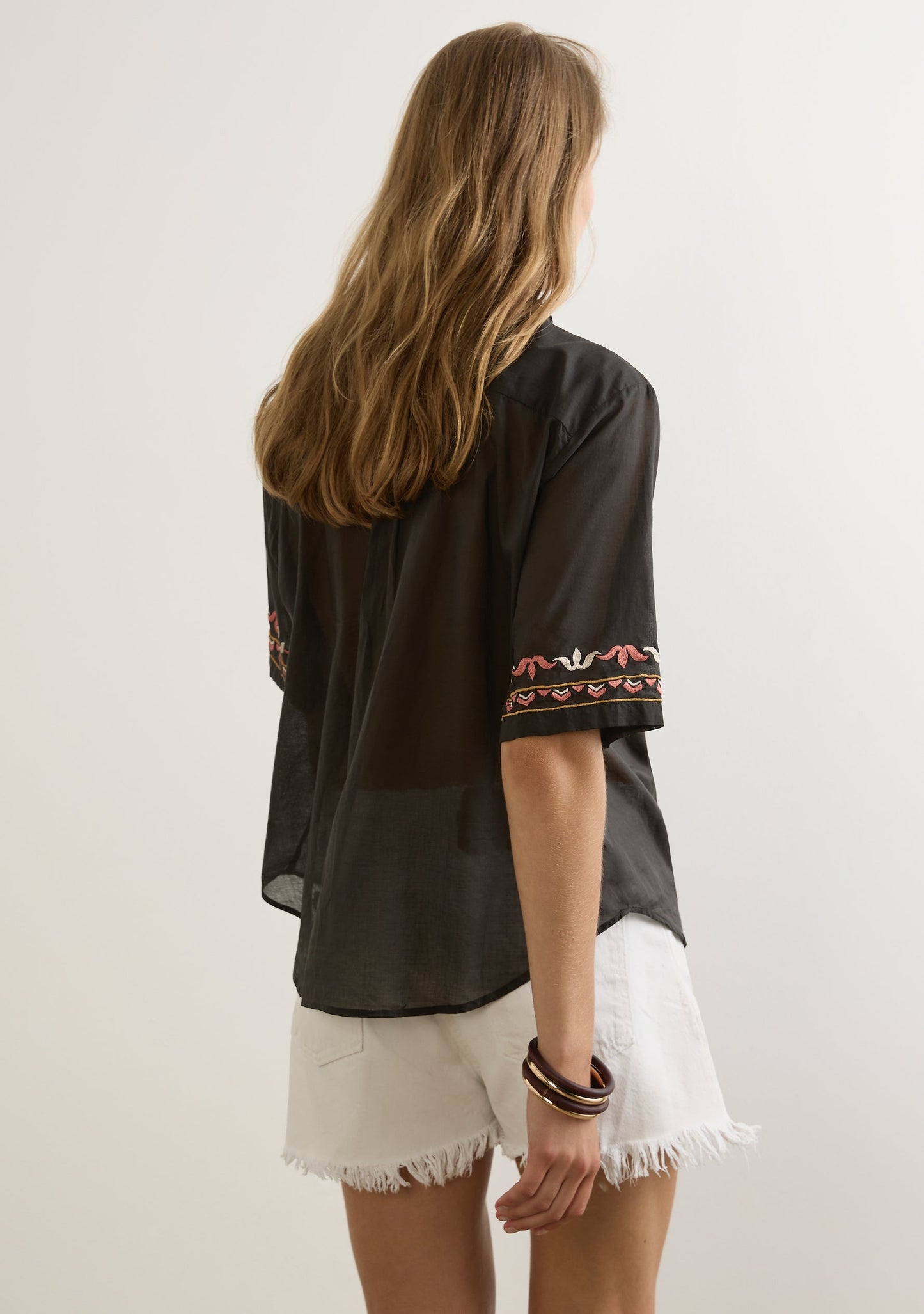 Auguste The Label Vesper Embroidered Blouse (Black)