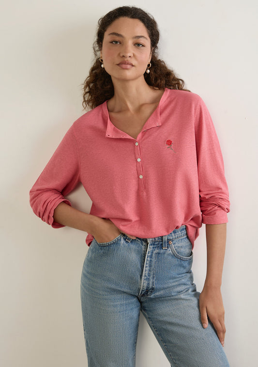 Image of T-Shirts. Productname: Auguste The Label Kirby Henley Tee in Print colour by brand - Auguste The Label