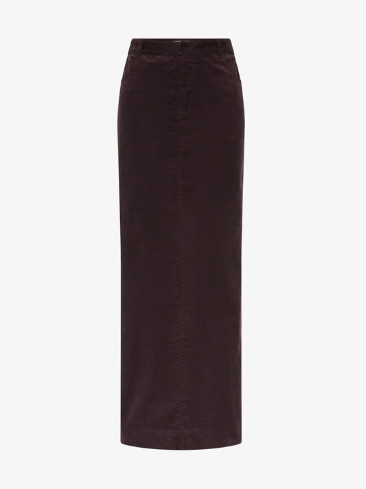 CHRISTOPHER ESBER Corduroy Tailored Column Skirt (Malbec)