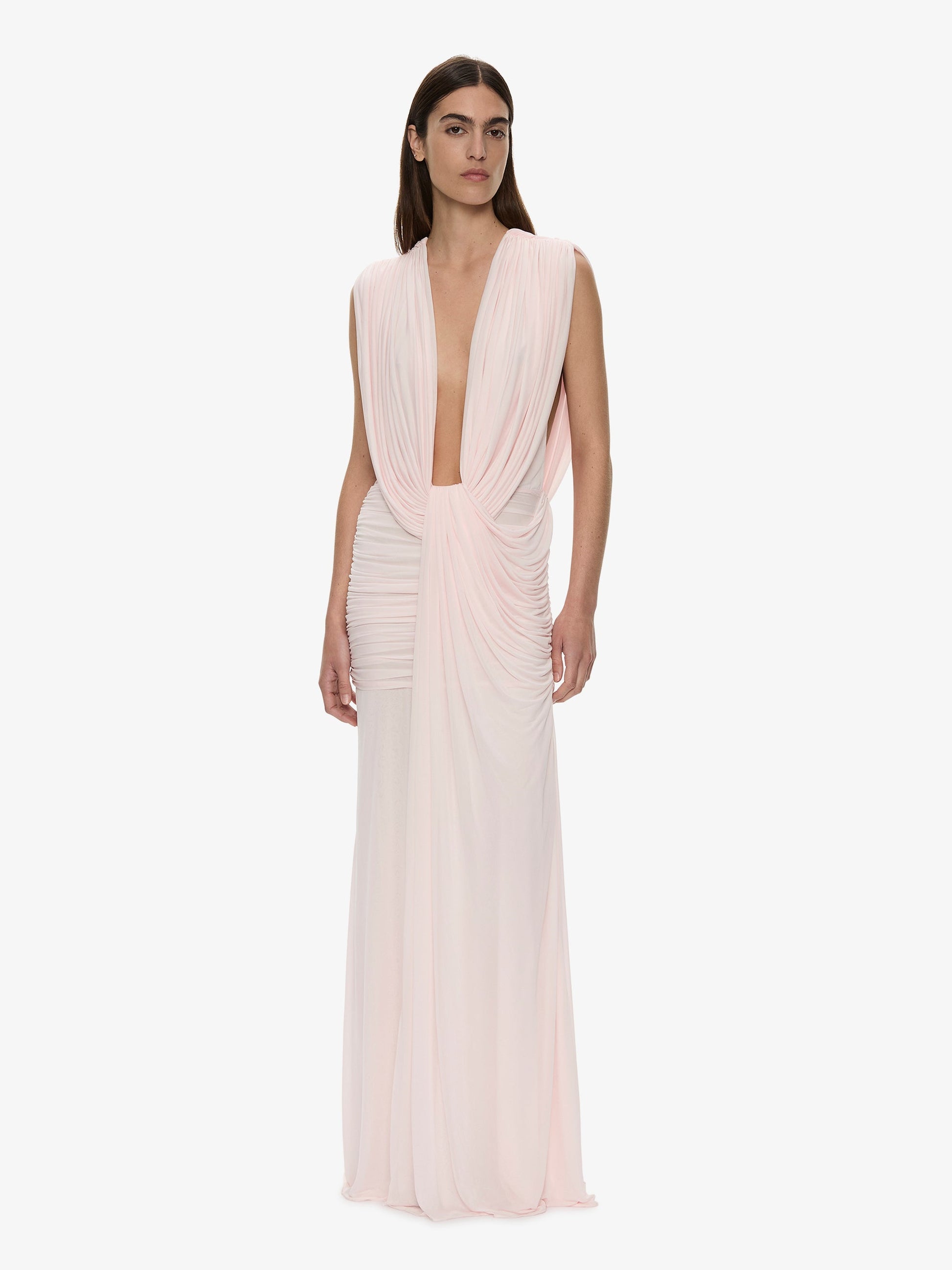 Image of Dresses. Product name - Ripple Drape Gown in Pink colour by brand - CHRISTOPHER ESBER