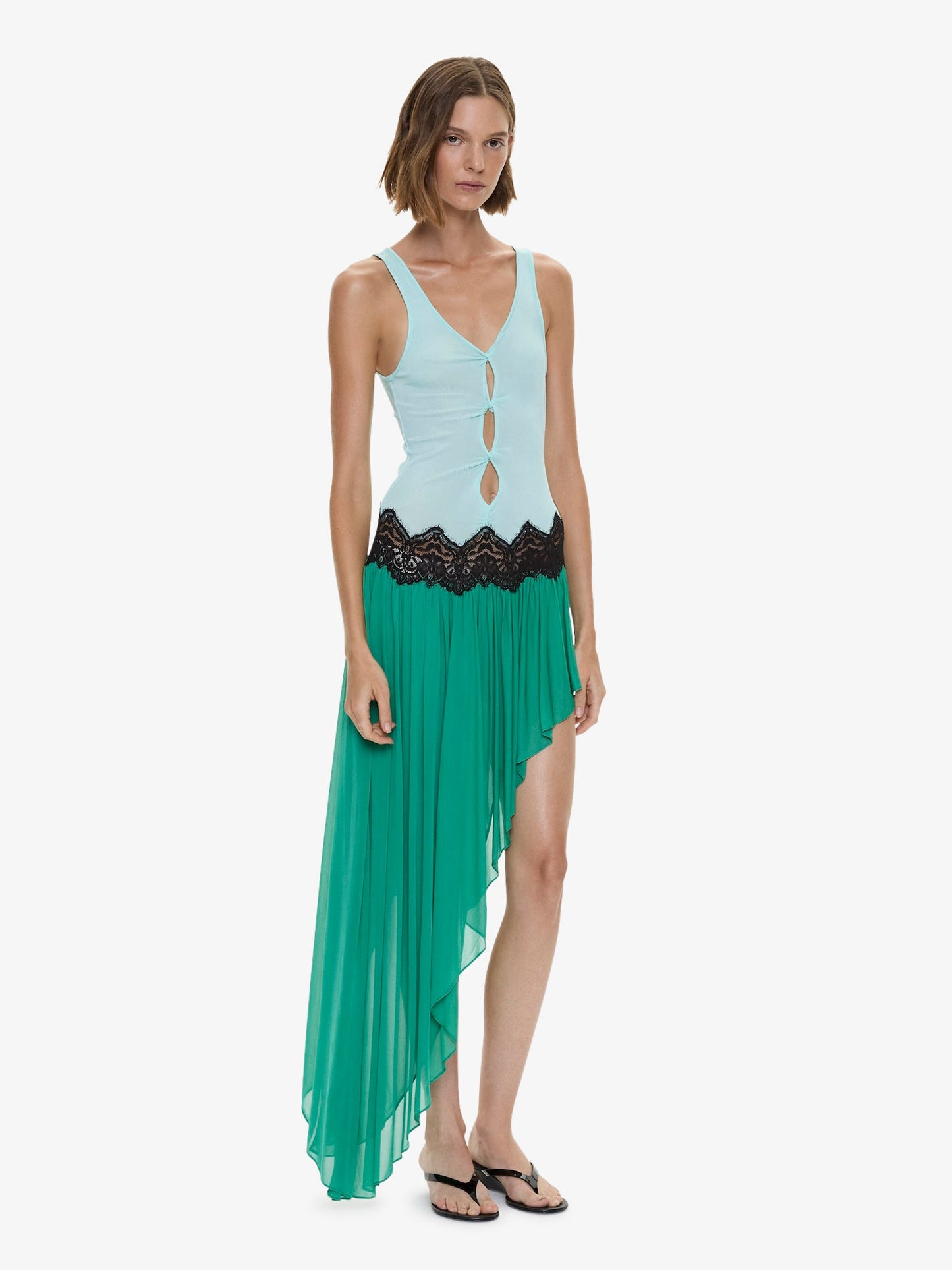 CHRISTOPHER ESBER Open Twist Swept Tank Dress (Mint)