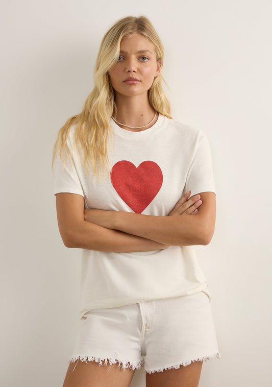 Image of T-Shirts. Productname: Auguste The Label Heart Classic Tee in Print colour by brand - Auguste The Label