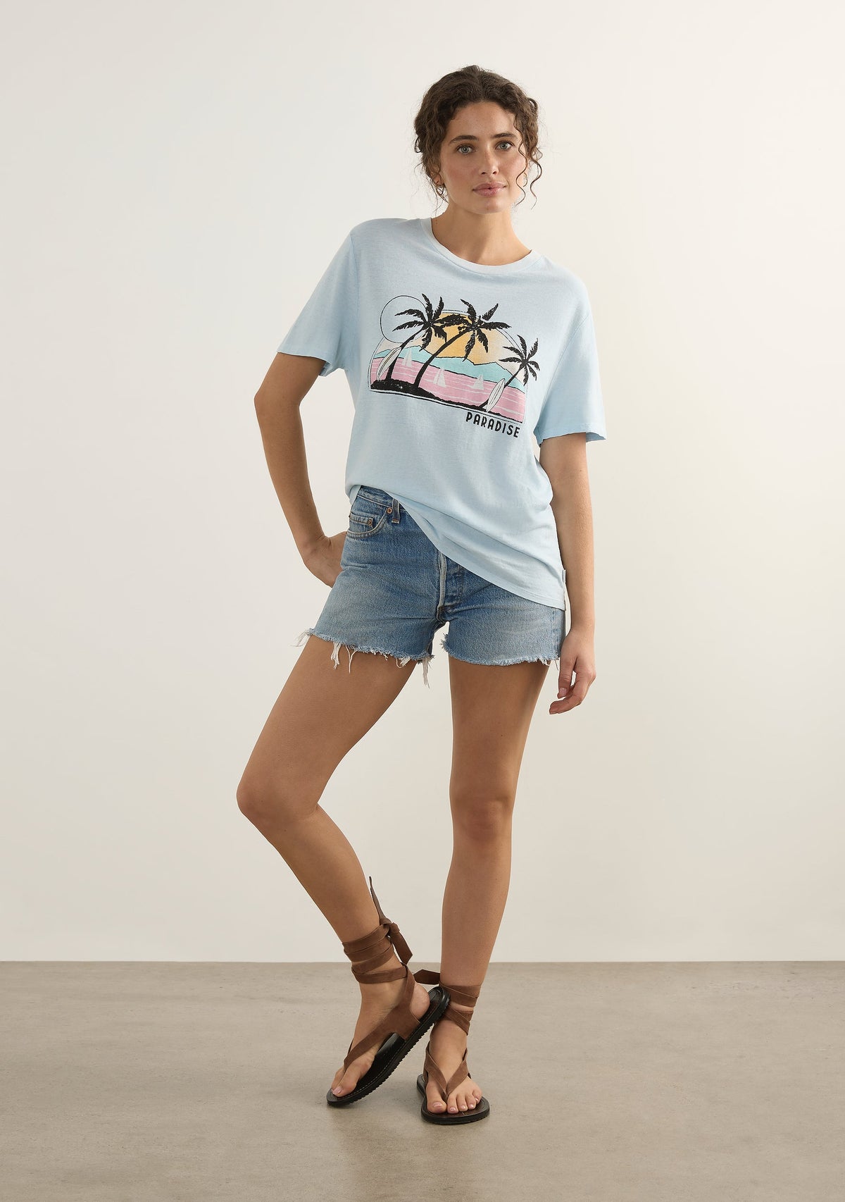 Image of T-Shirts. Productname: Auguste The Label Paradise Classic Tee in Print colour by brand - Auguste The Label