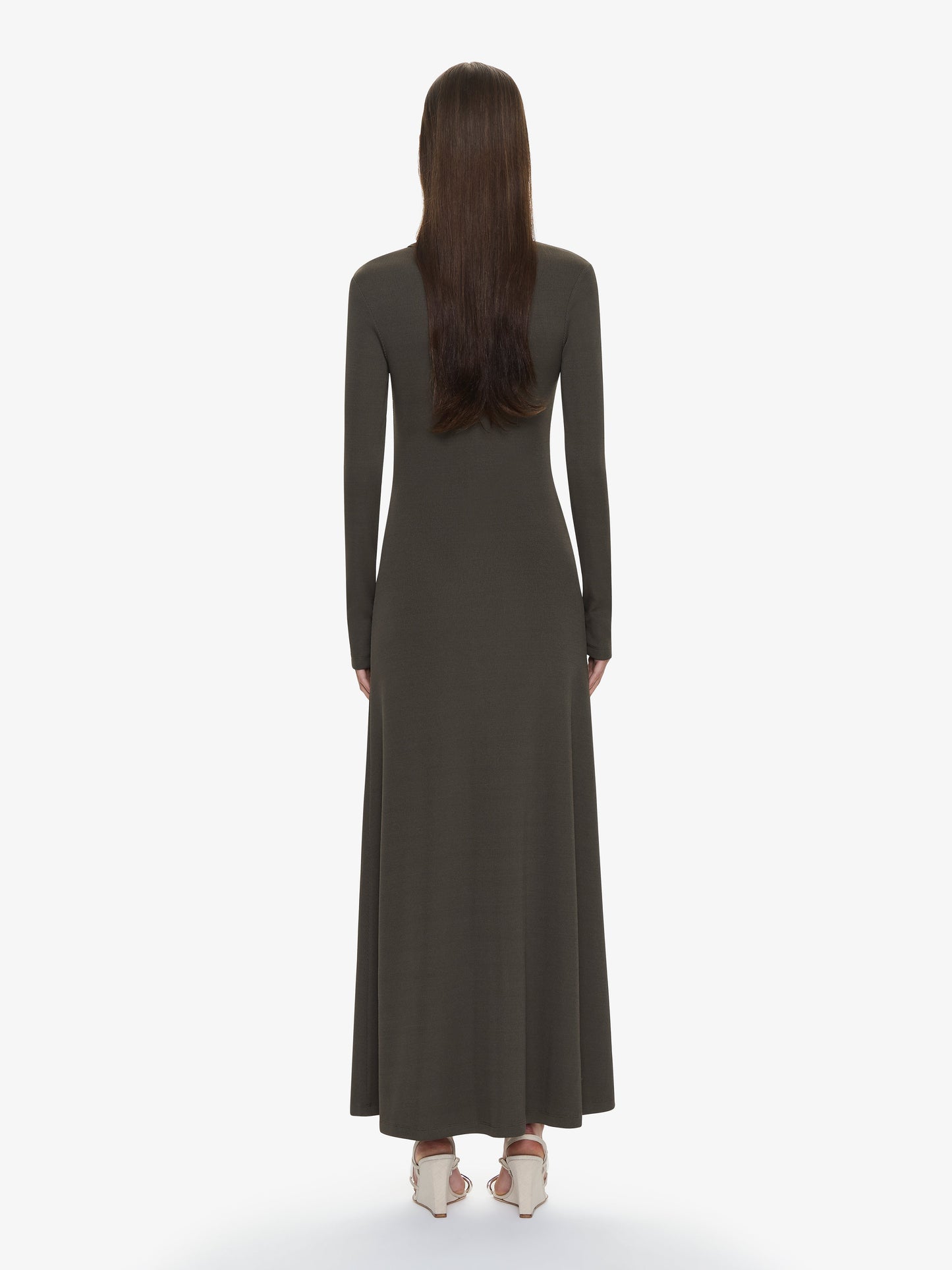 CHRISTOPHER ESBER Droplet Crystal Loophole Long Sleeve Dress (Husk)