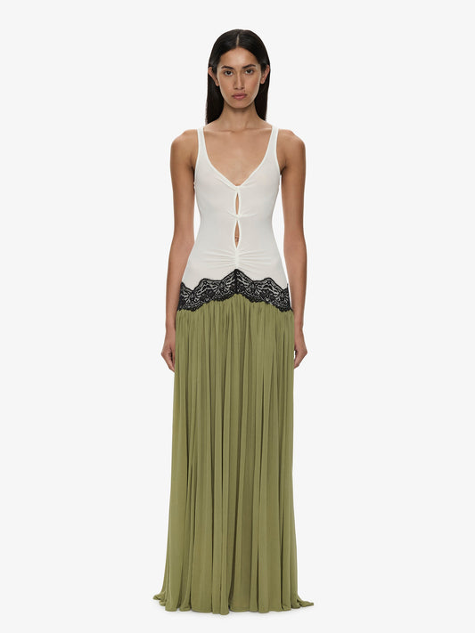 Image of Dresses. Product name - Open Twist Verner Lace Tank Dress in White colour by brand - CHRISTOPHER ESBER