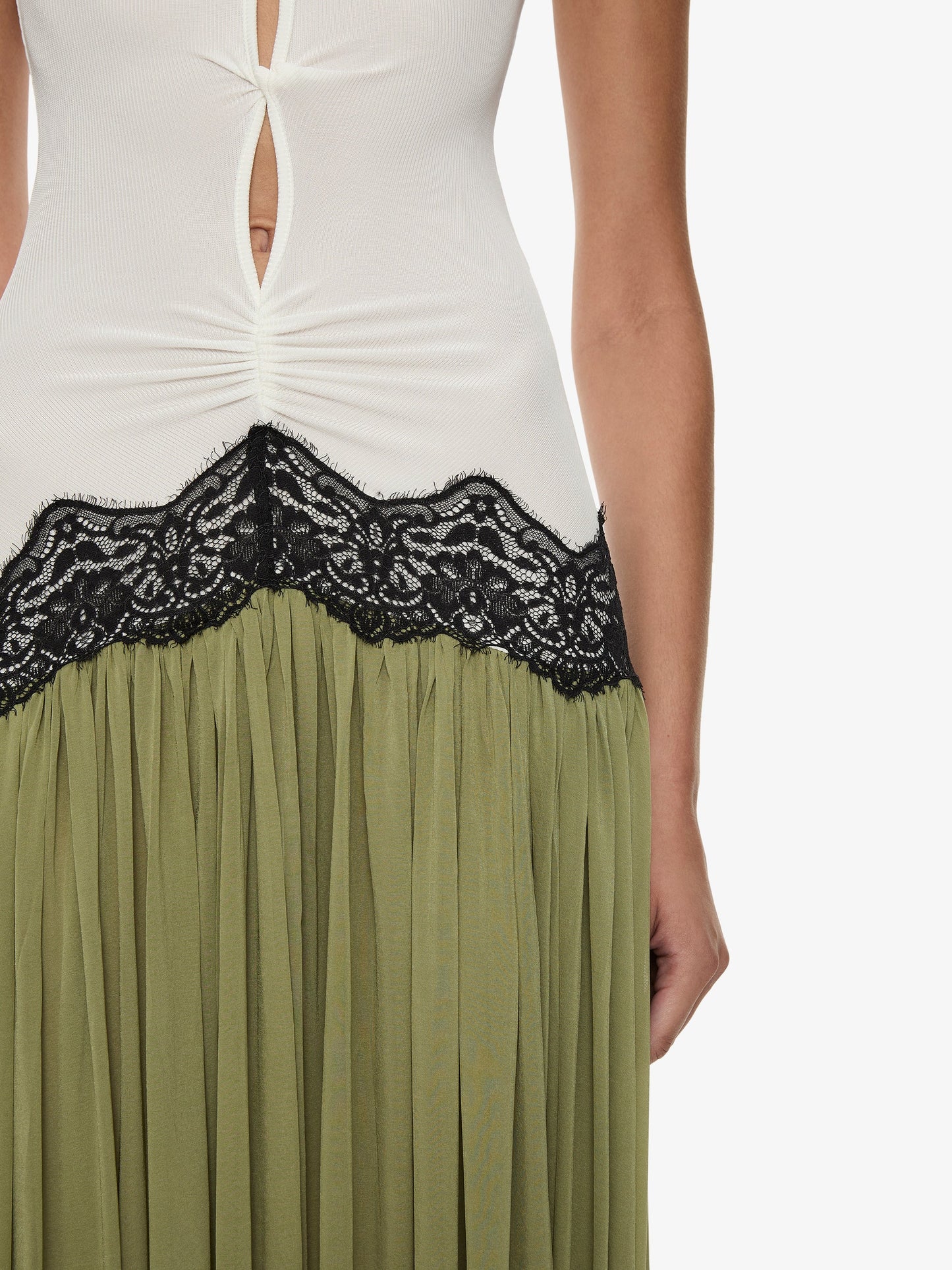 CHRISTOPHER ESBER Open Twist Verner Lace Tank Dress (White)