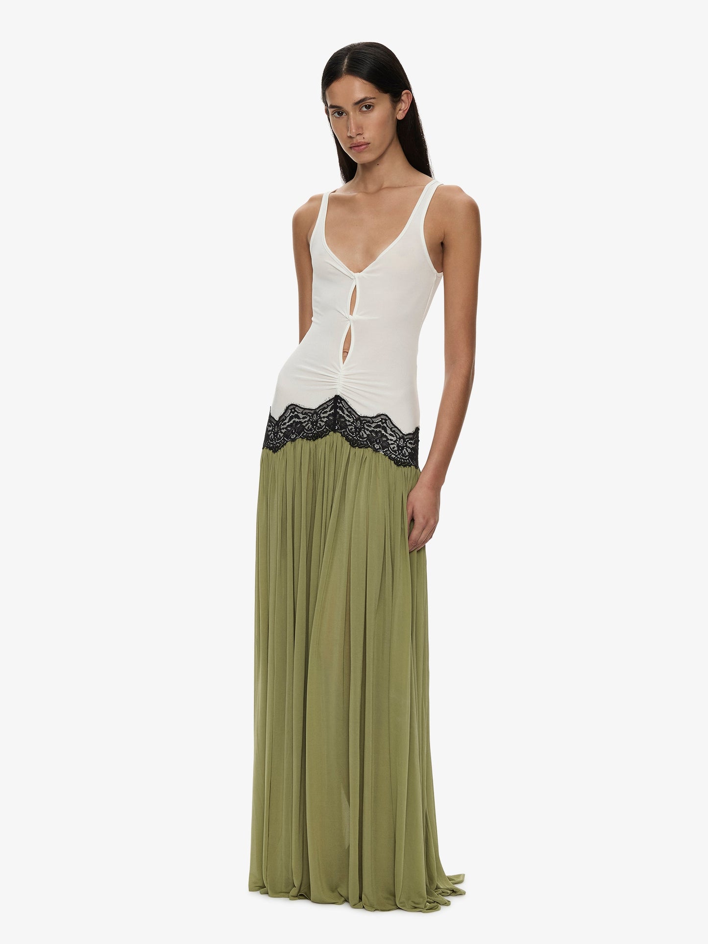 CHRISTOPHER ESBER Open Twist Verner Lace Tank Dress (White)