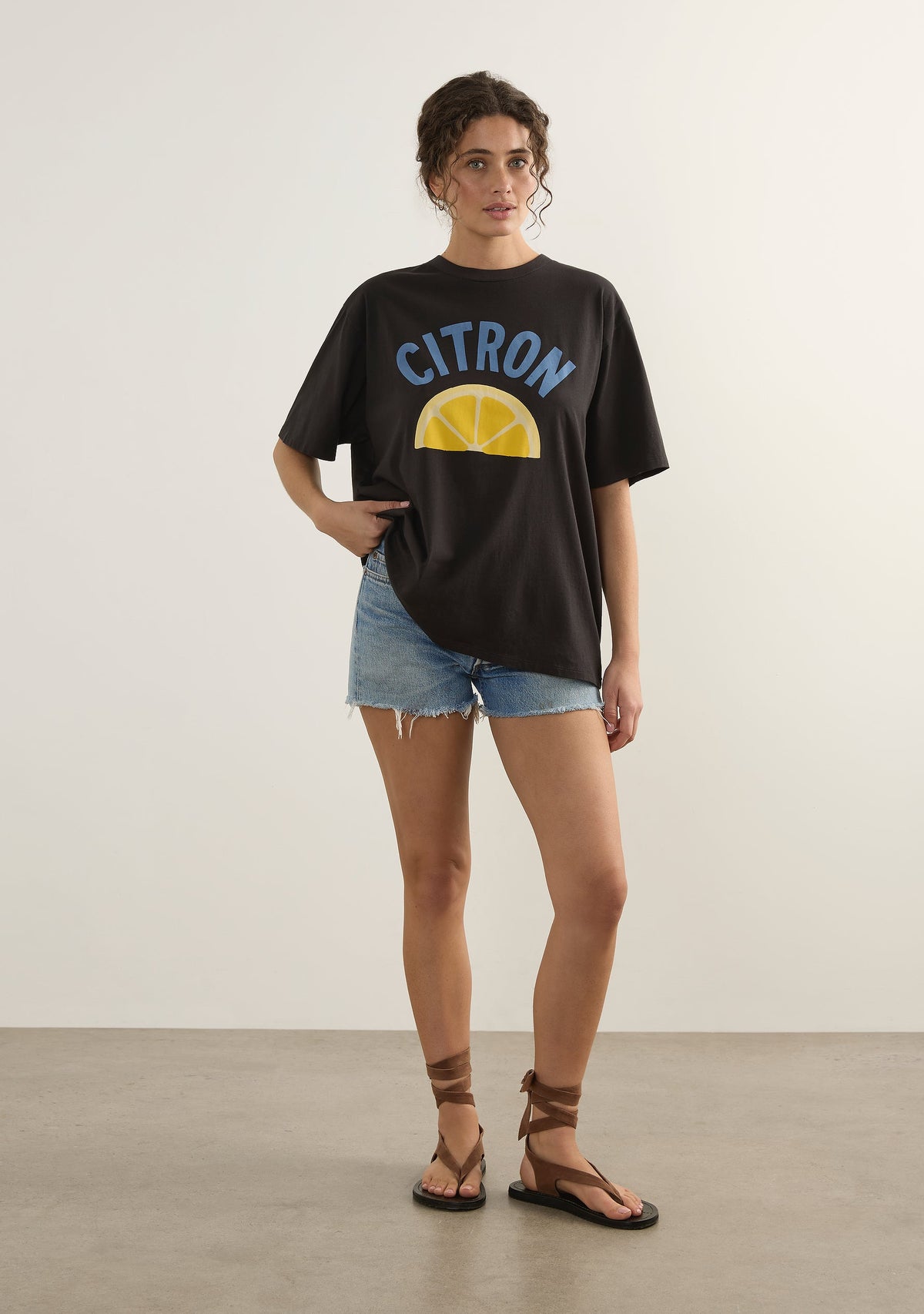 Image of T-Shirts. Productname: Auguste The Label Citron Boyfriend Tee in Print colour by brand - Auguste The Label