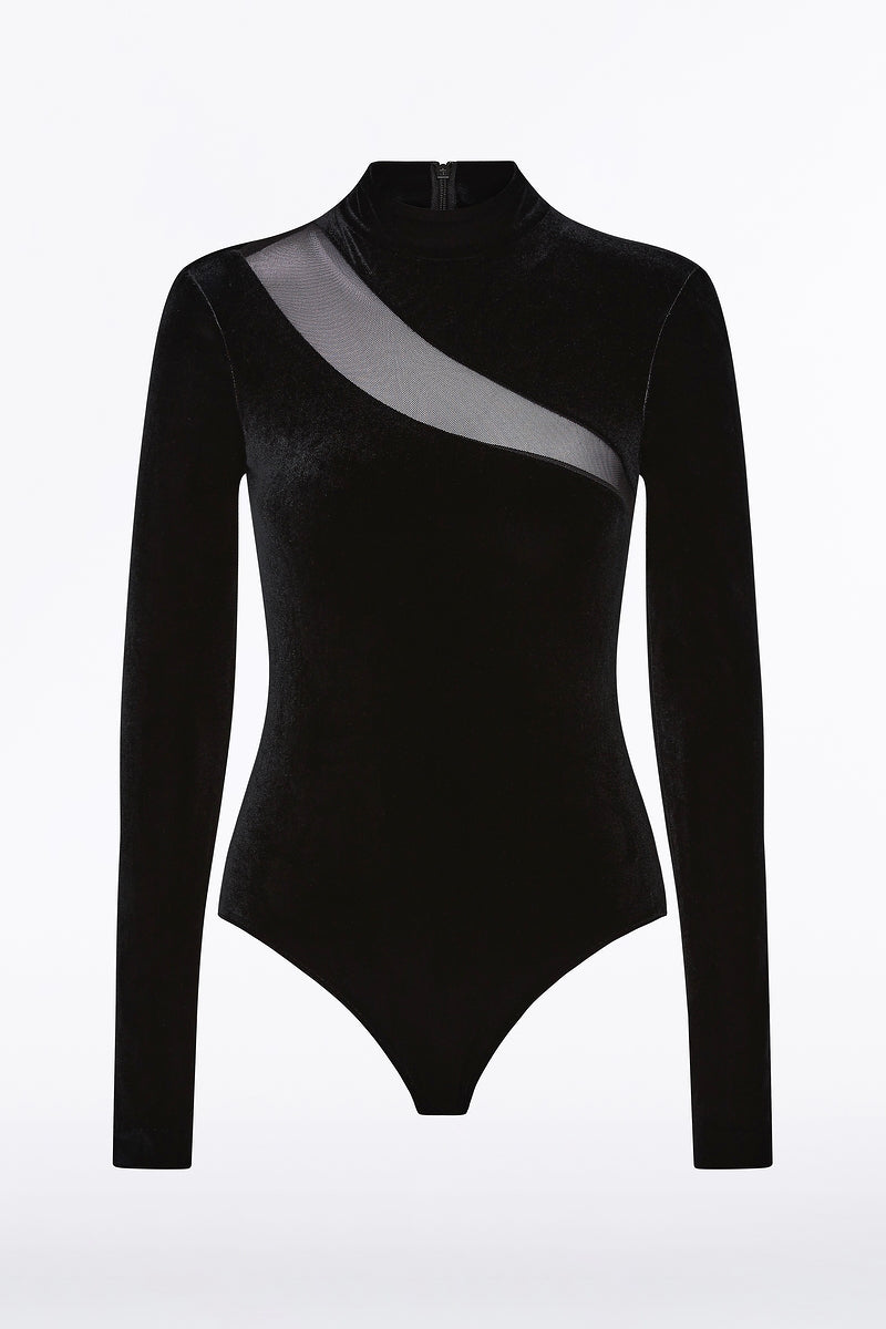 Carla Zampatti Velvet Bodysuit (Black)