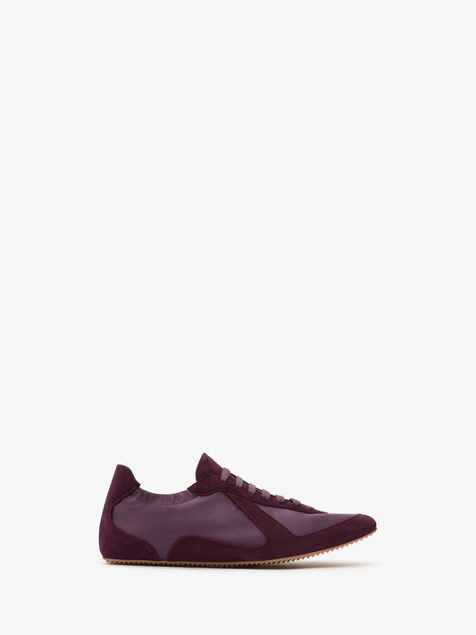 Image of Sneakers. Productname: CHRISTOPHER ESBER Roadie Satin Sneaker in Maroon colour by brand - CHRISTOPHER ESBER