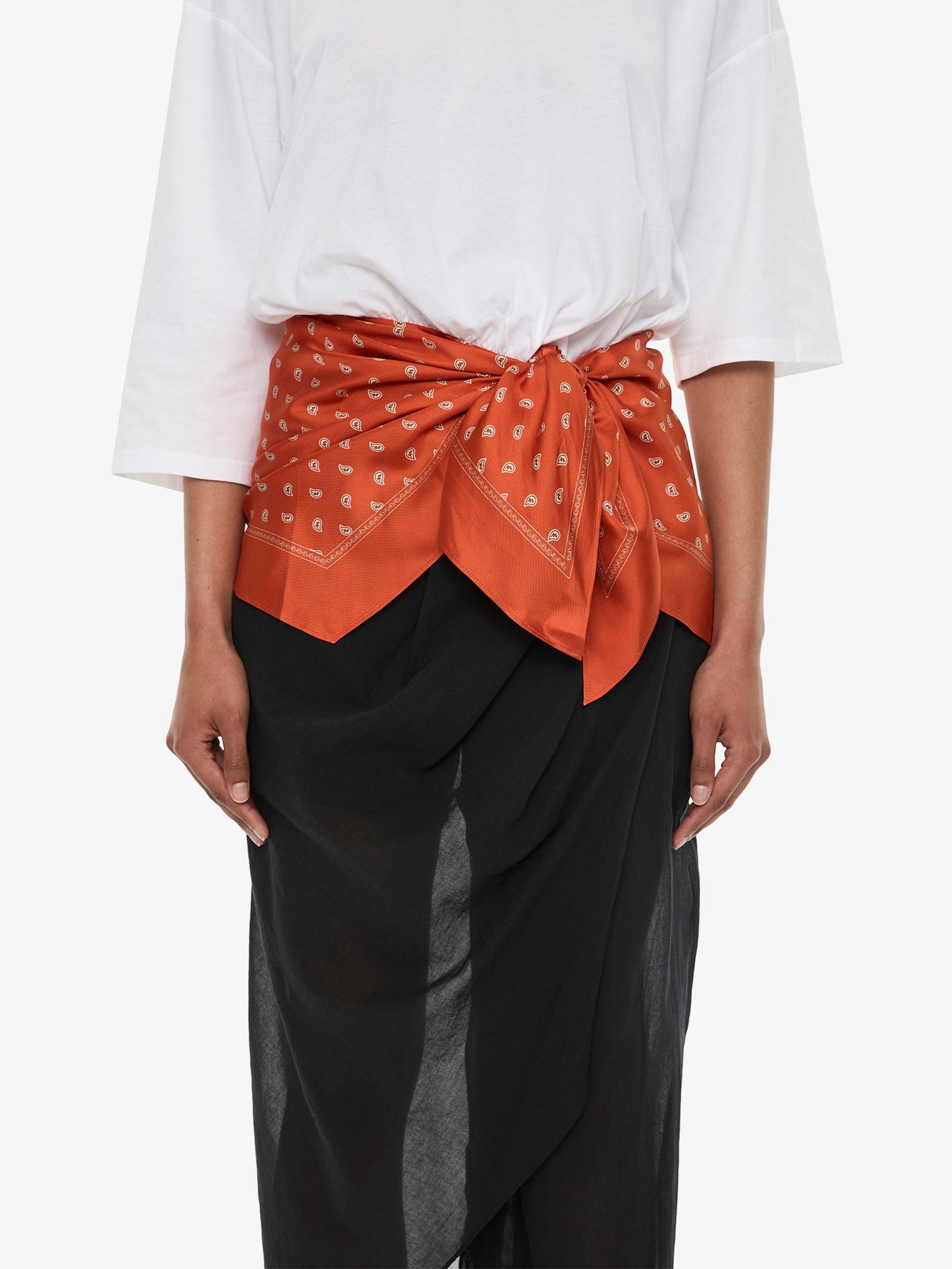 CHRISTOPHER ESBER Draped Skirt Cotton Trouser (Black)