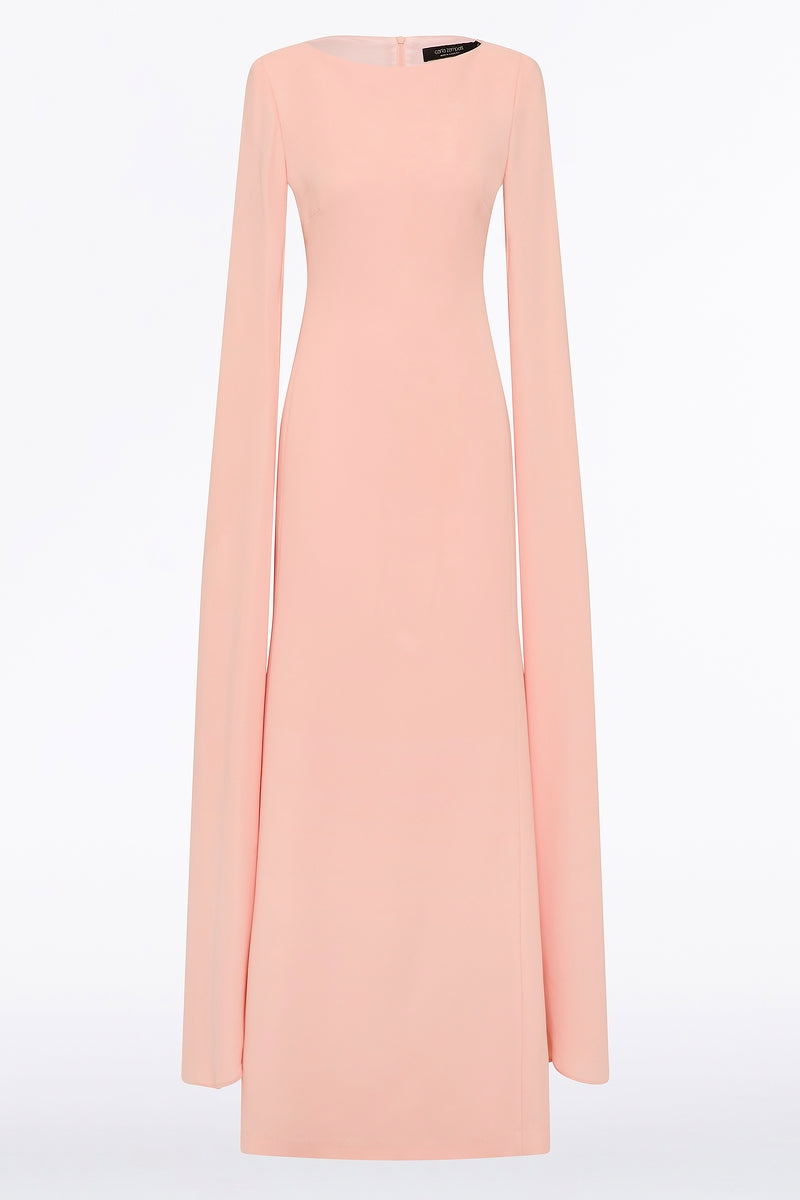 Carla Zampatti Pale Rose Crepe Celebration Sleeve Gown (Pink)