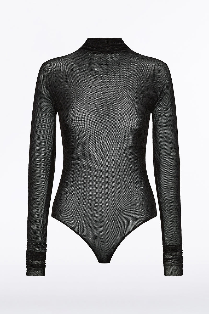 Carla Zampatti Velvet Mesh Bodysuit (Black)