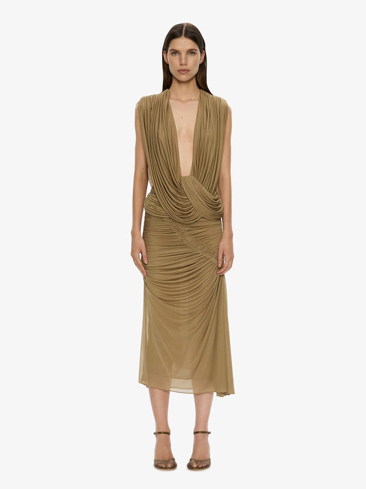 CHRISTOPHER ESBER Ripple Drape Top (Khaki)
