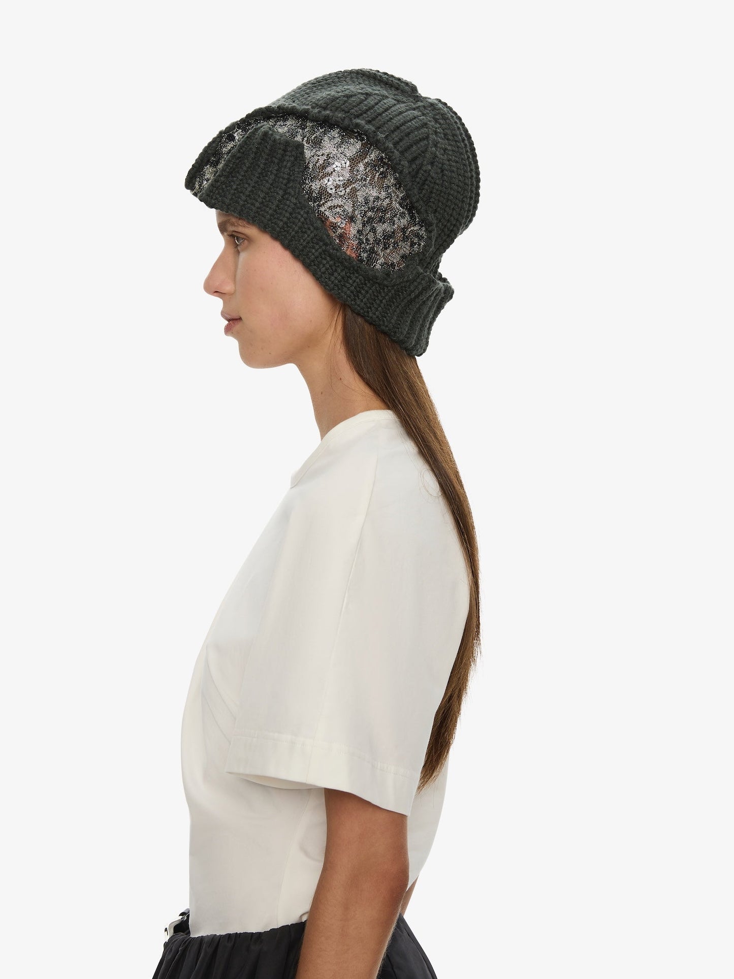 CHRISTOPHER ESBER Deconstruct Sequin Beanie (Silver)