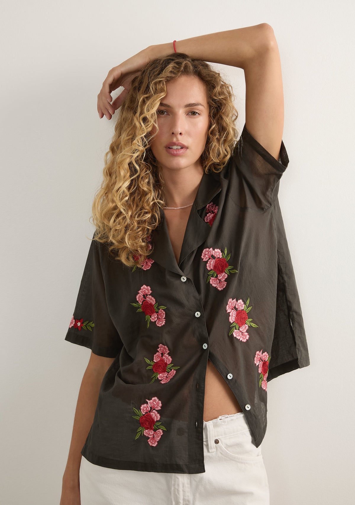 Auguste The Label Embroidered Rose Shirt (Print)
