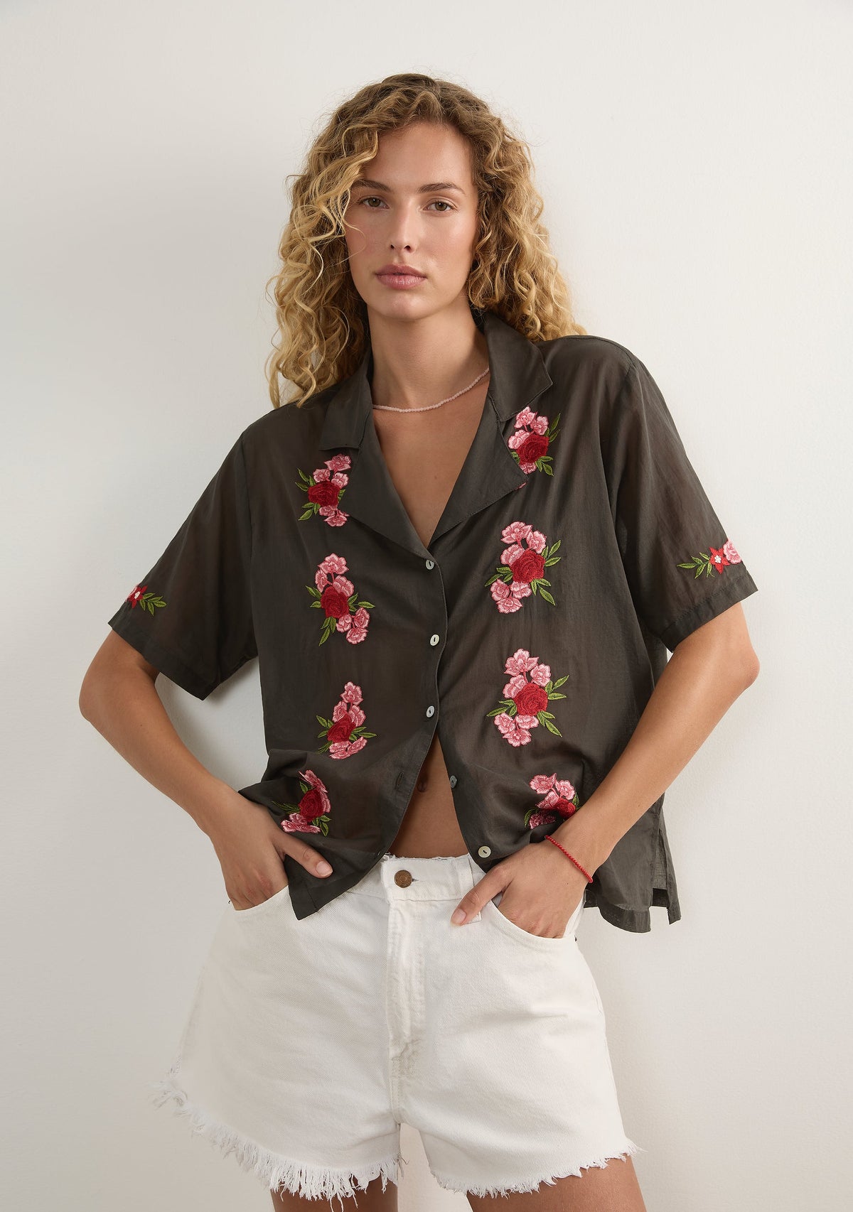 Auguste The Label Embroidered Rose Shirt (Print)