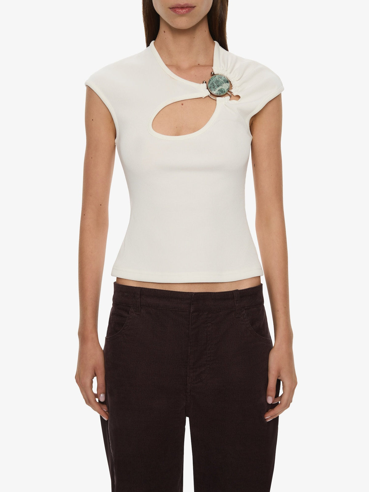 CHRISTOPHER ESBER Mineral Stone Hollow Tee (White)