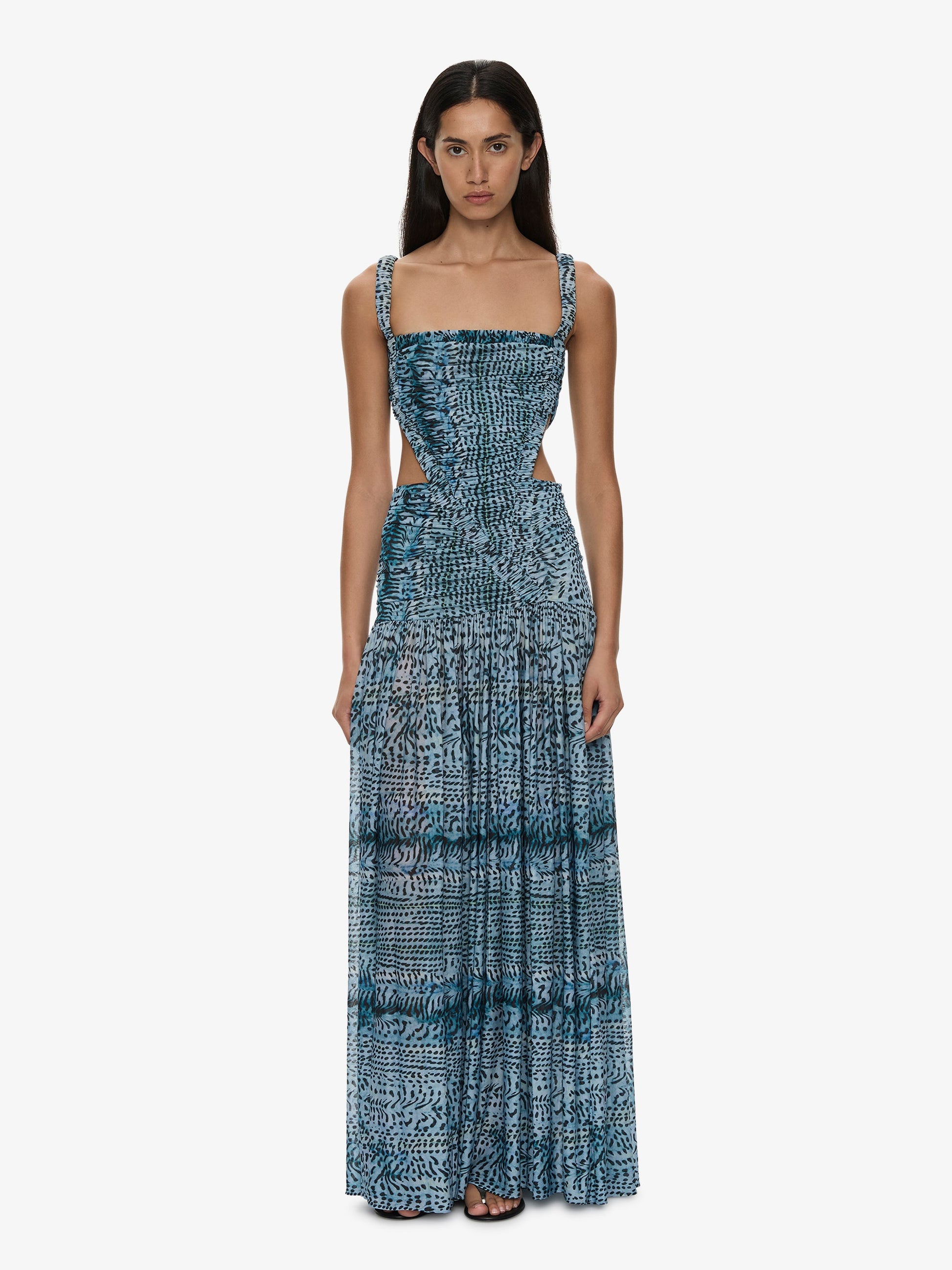 Image of Dresses. Product name - Orion Separation Gown in Petrol colour by brand - CHRISTOPHER ESBER