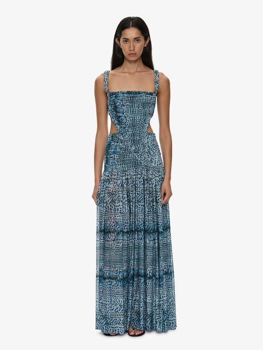 Image of Dresses. Product name - Orion Separation Gown in Petrol colour by brand - CHRISTOPHER ESBER