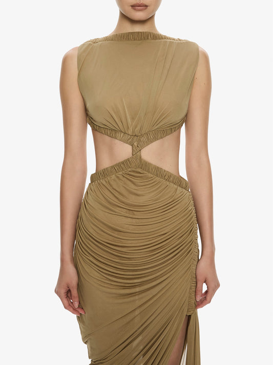 CHRISTOPHER ESBER Theia Separation Dress (Khaki)