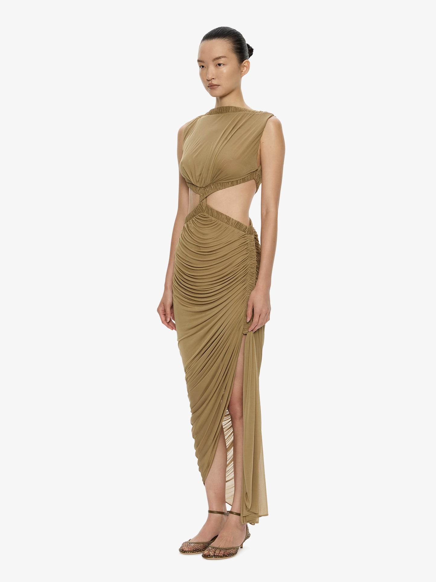 CHRISTOPHER ESBER Theia Separation Dress (Khaki)