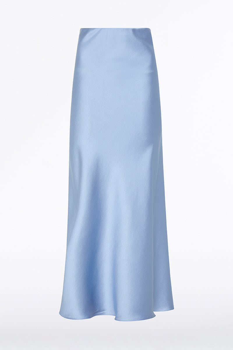Carla Zampatti Cornflower Satin Bias Skirt (Blue)