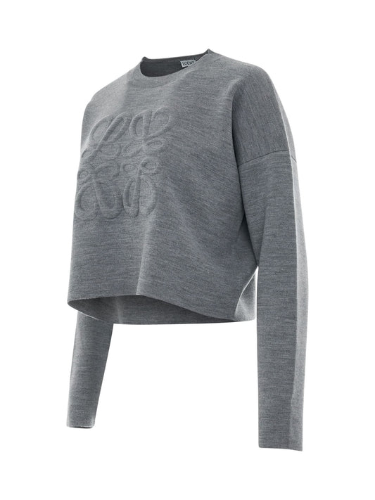 LOEWE Short Anagram Sweater (Grey)