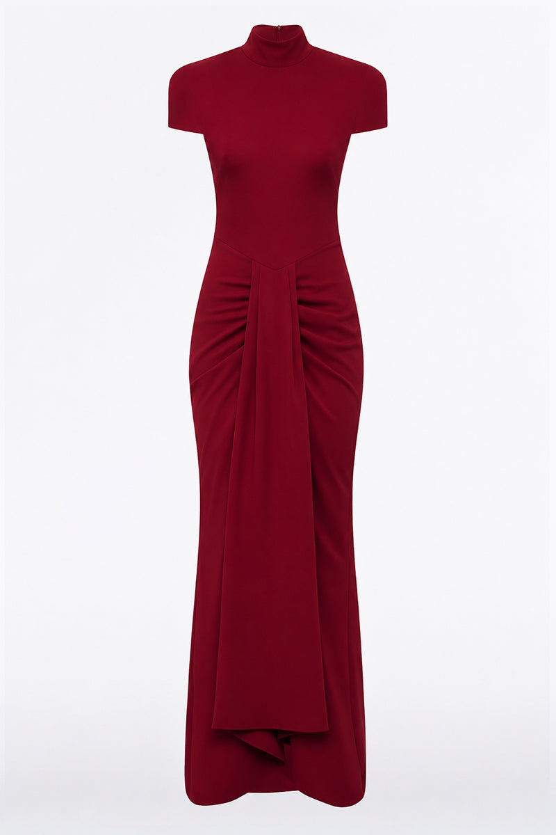 Carla Zampatti Cabernet Crepe Cap Sleeve Gown (Red)