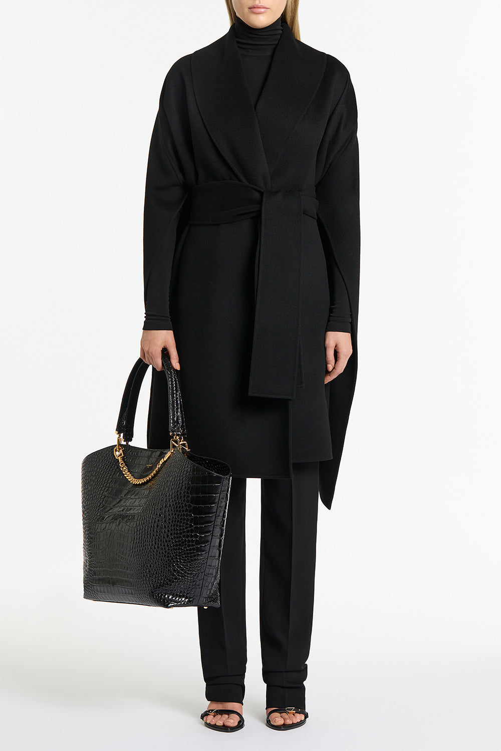 Carla Zampatti Black Milano Tote Bag (Print)