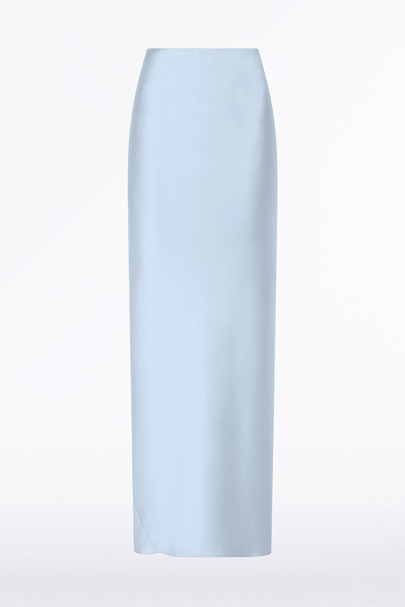 Carla Zampatti Pale Crepe Bias Skirt (Blue)