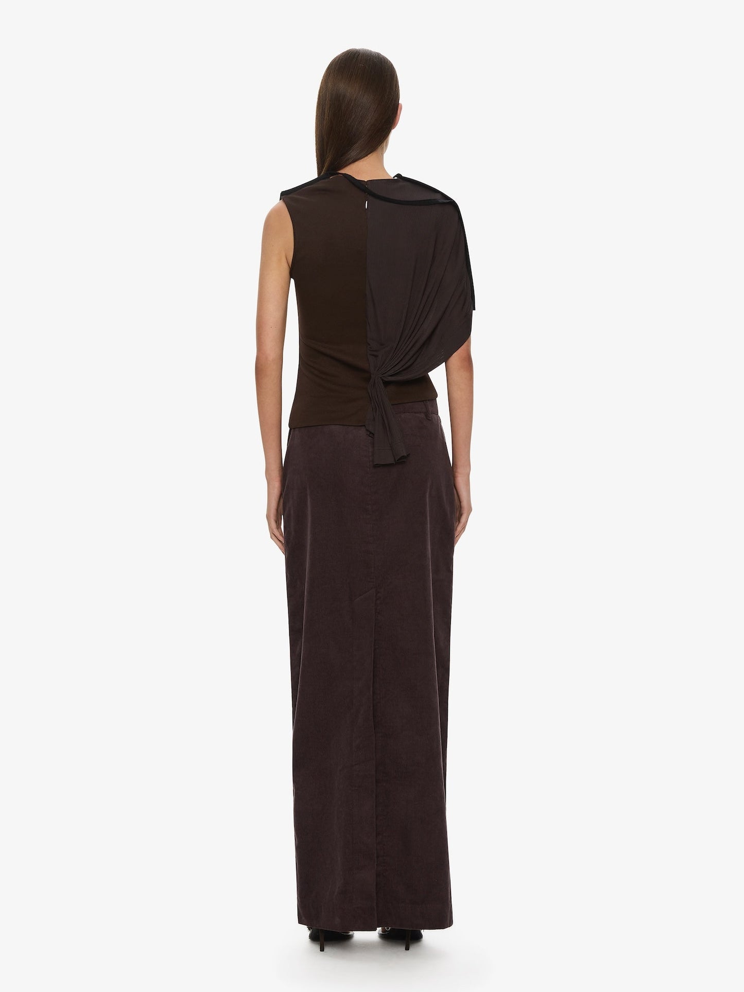 CHRISTOPHER ESBER Corduroy Tailored Column Skirt (Malbec)
