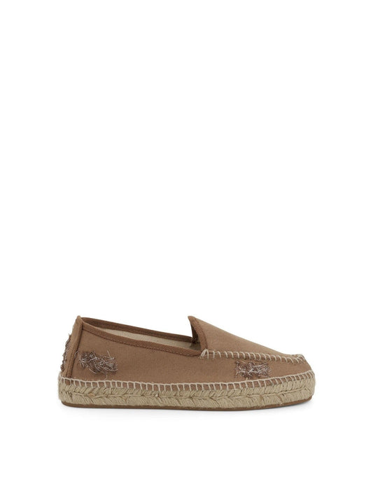 Image of Others. Productname: MAISON MARGIELA Embroidered Espadrilles in Chamois colour by brand - MAISON MARGIELA