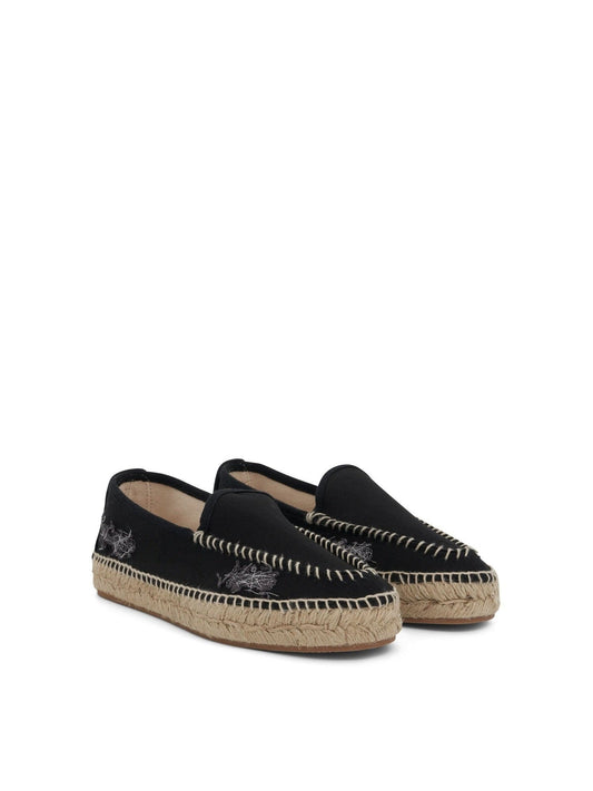 MAISON MARGIELA Embroidered Espadrilles (Black)