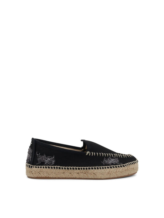 Image of Others. Productname: MAISON MARGIELA Embroidered Espadrilles in Black colour by brand - MAISON MARGIELA