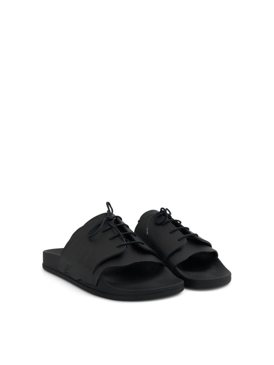 MAISON MARGIELA Lace Up Pool Slides (Black)