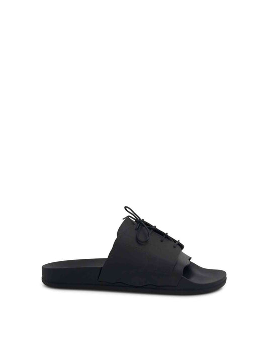 Image of Sandals. Productname: MAISON MARGIELA Lace Up Pool Slides in BLACK colour by brand - MAISON MARGIELA